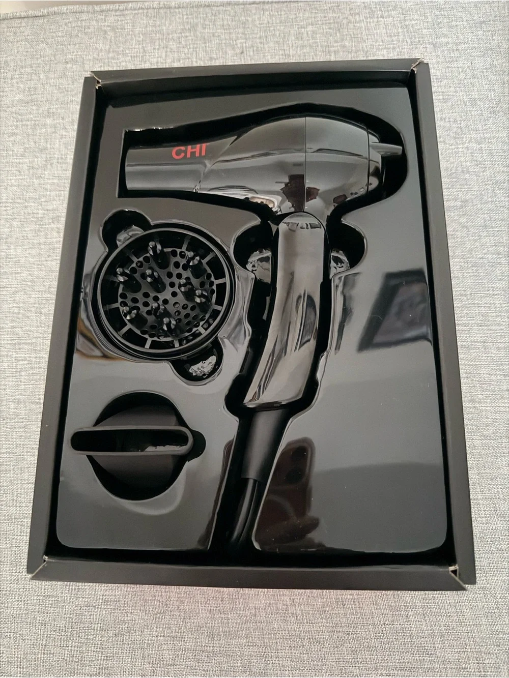 CHI Black Mini Travel Hair Dryer with Diffuser & Concentrator Attachments